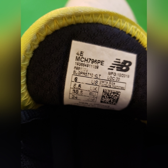 New Balance padel 796v2 yellow men's court tennis shoes size 6 - Picture 8 of 8